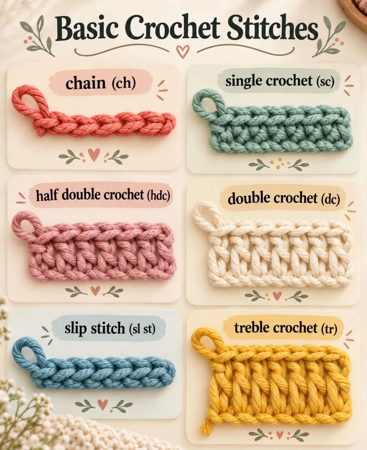 How to Crochet for Beginners: Your First Four Stitches