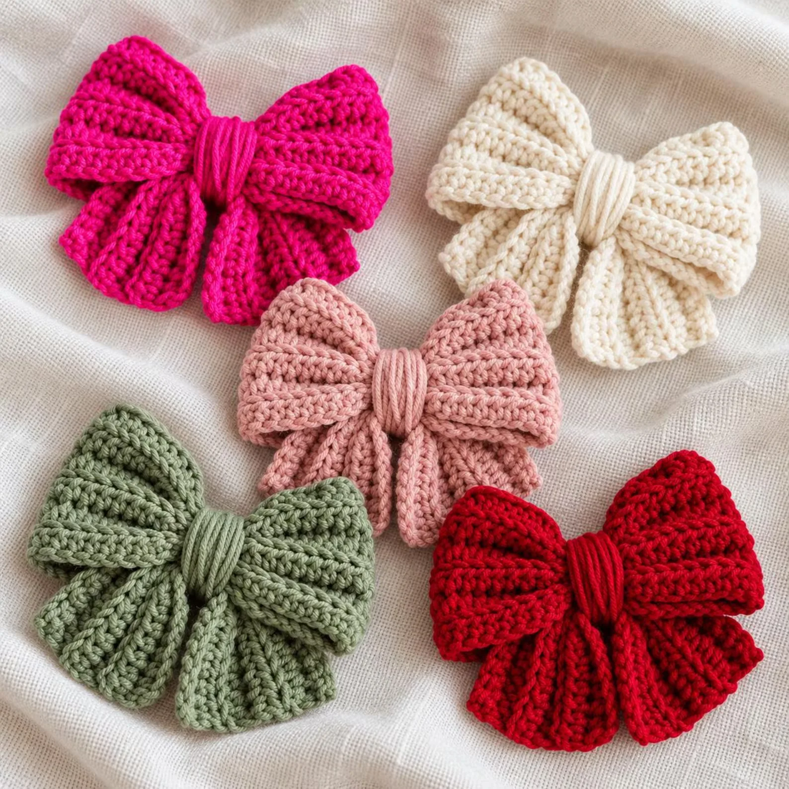 Crochet Bow Hair Clips: A 20-Minute Free Pattern for Girls